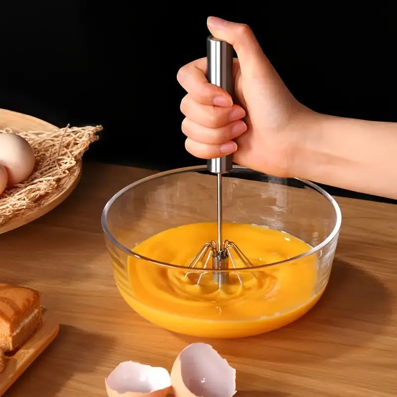 Semi-automatic Whisk, Stainless Steel Egg Beater