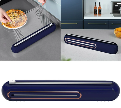 Magnetic Refillable Plastic Wrap Dispenser with Cutter